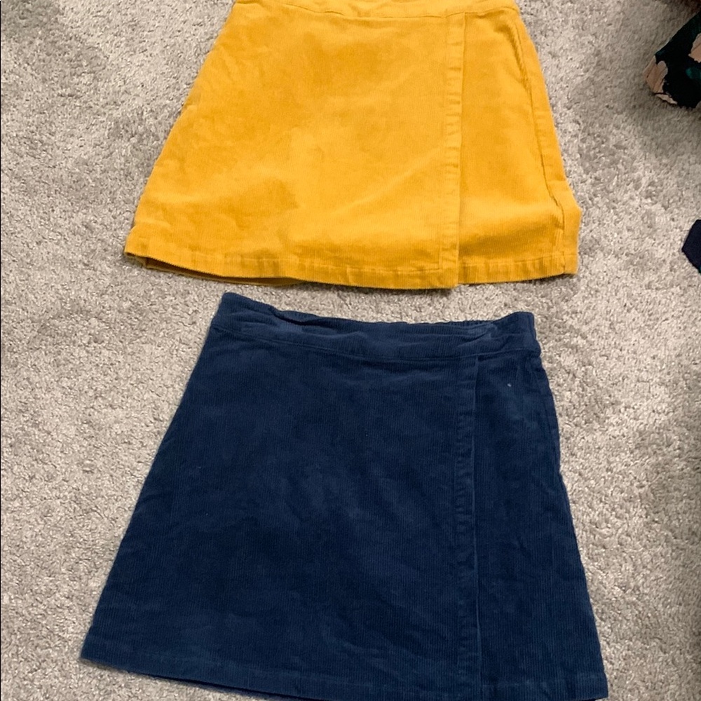 Copper Key Blue and Gold Mini A-line Skirt Set Casual